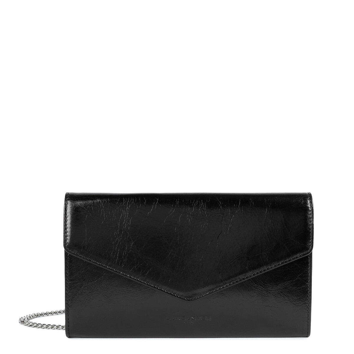 LANCASTER<br>Clutch de couro com aba de pressão RÉTRO & GLAM