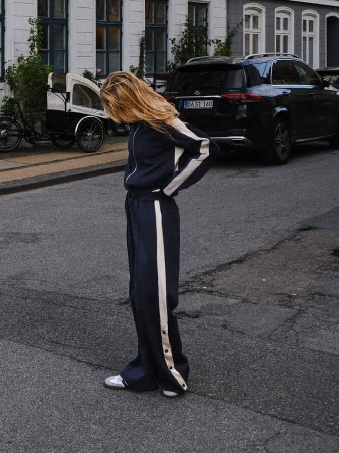 Neo Noir Vera Track Suit Blouse Navy