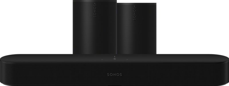 Sonos Beam Gen2 - Soundbar - Zwart - Inclusief 2x Era 100 - Wifi Speakers