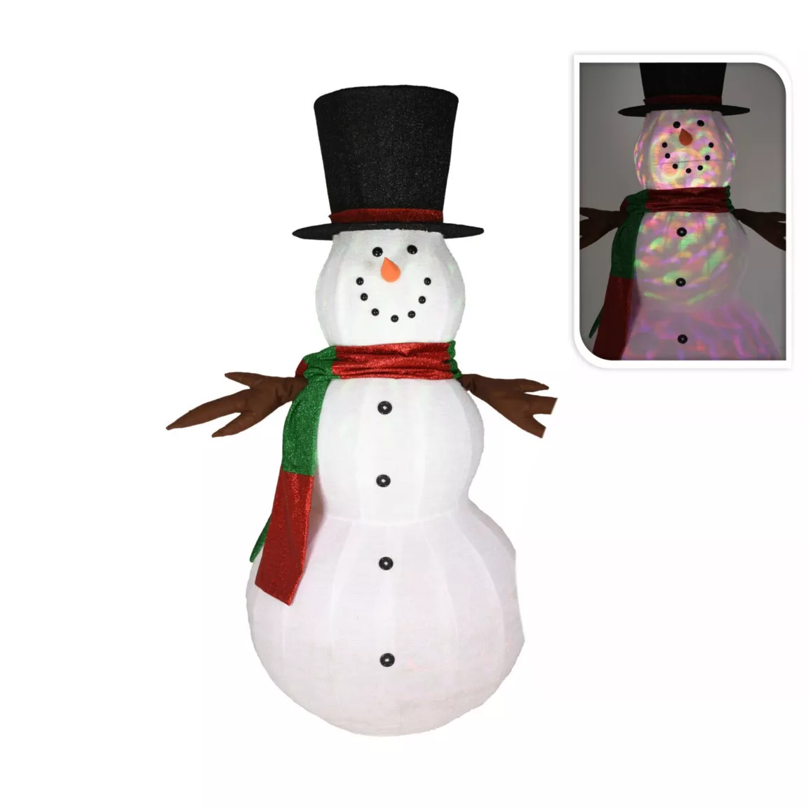 Bonhomme de neige lumineux Géant LED (H295 cm) Snowman Multicolore