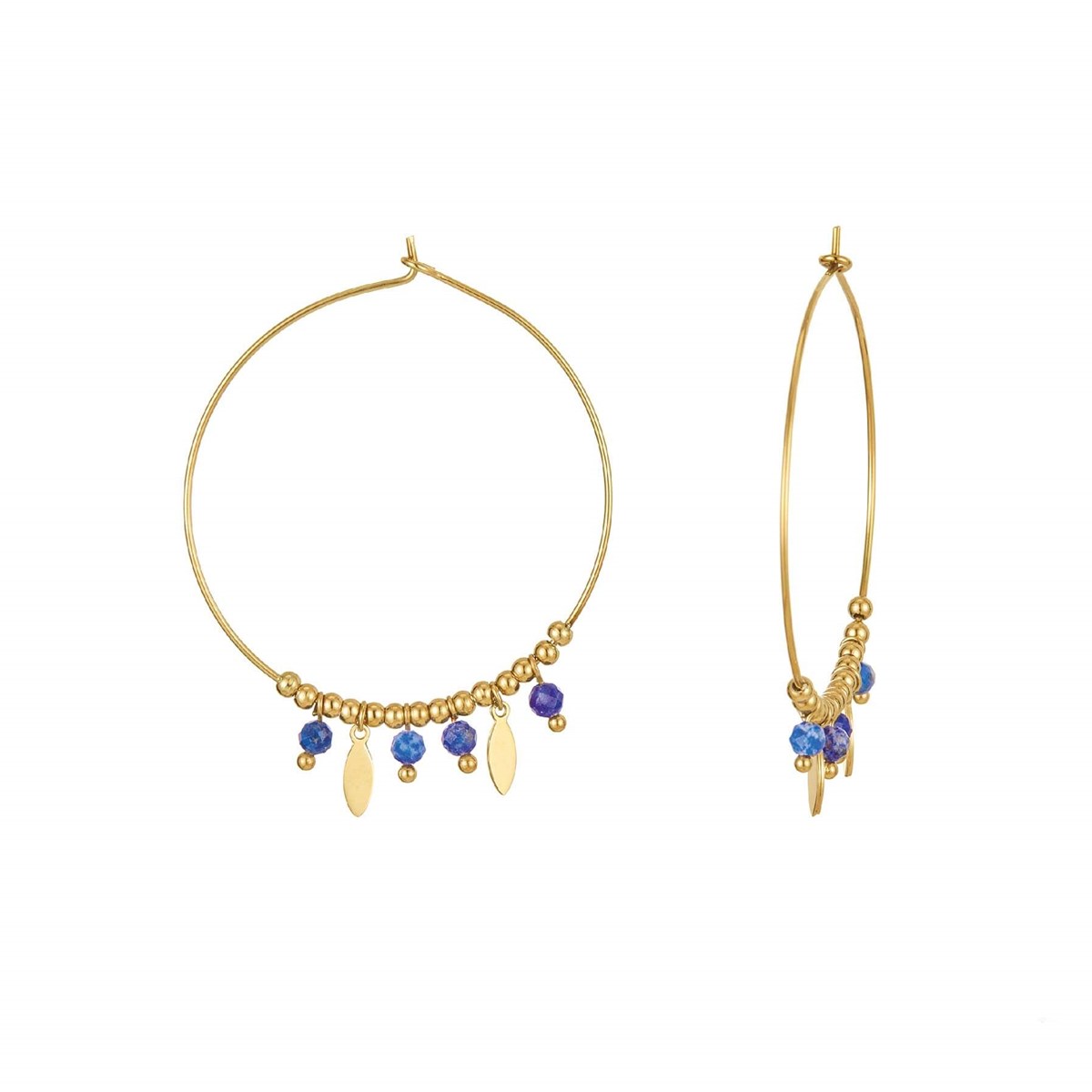 Boucles Plumes Lapis Lazuli