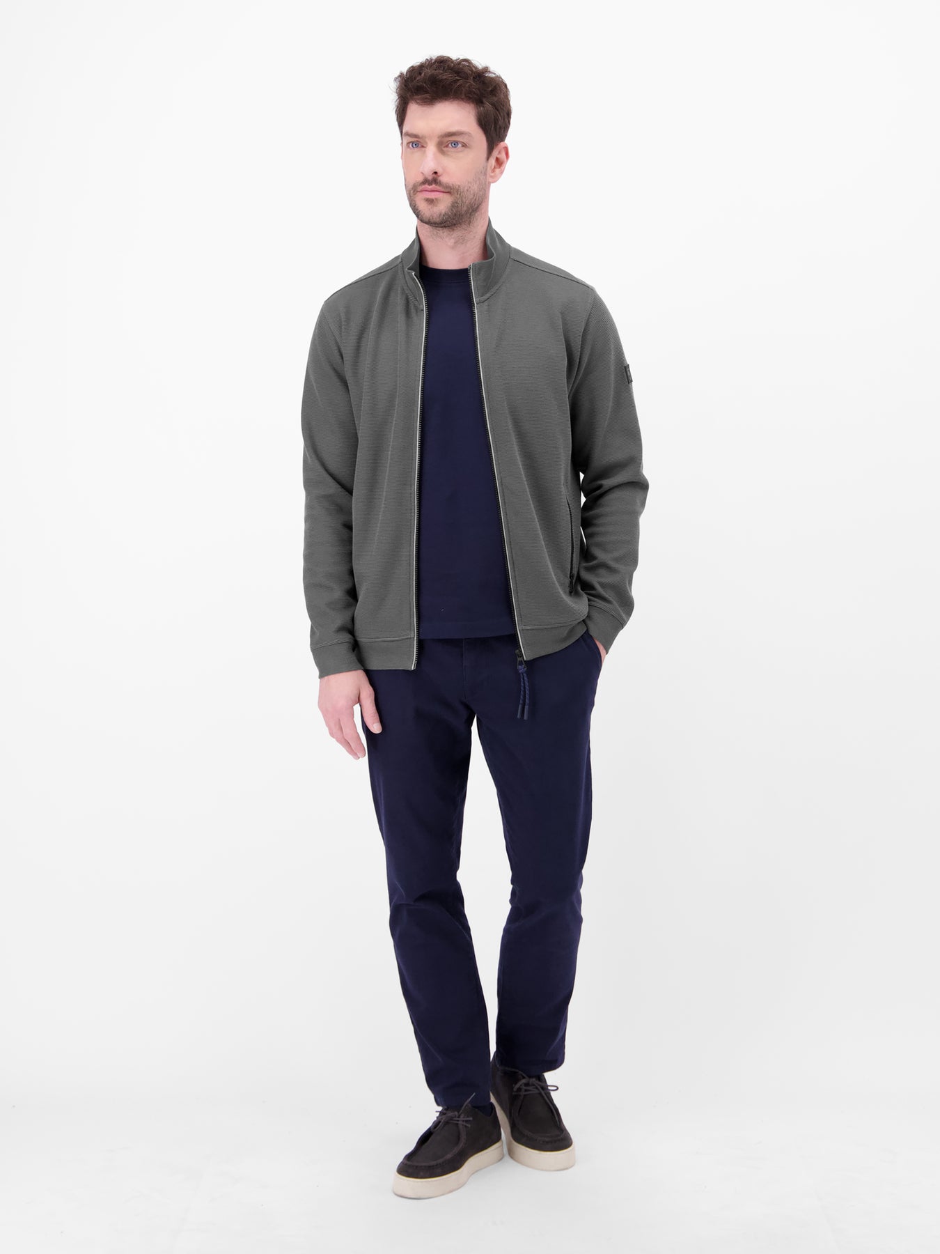 Sweatjacke aus Baumwollmischgewebe