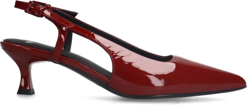 Manfield lakleren slingback pumps donkerrood