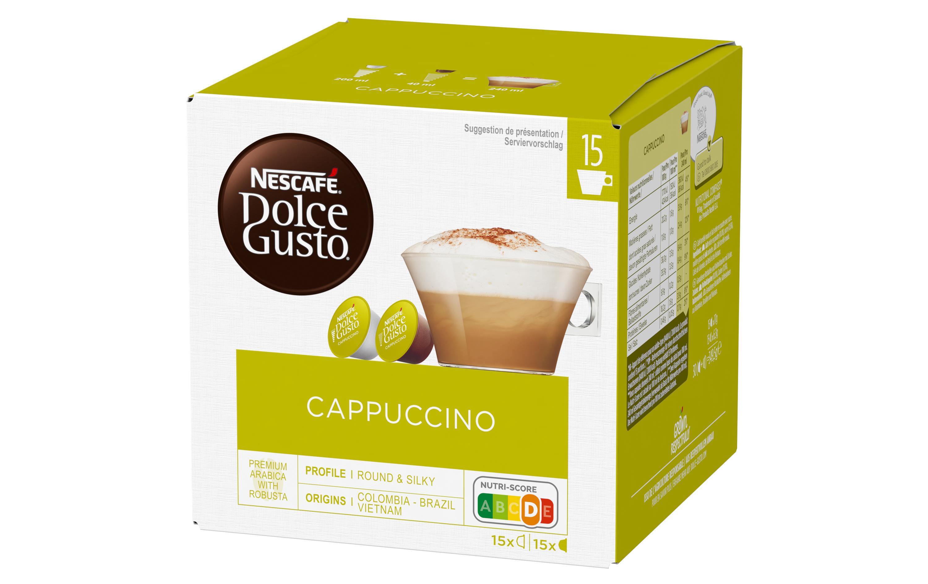 Kaffeekapseln Dolce Gusto Cappuccino 15 PortionenNescafé Dolce Gusto Cappuccino Kaffeekapseln