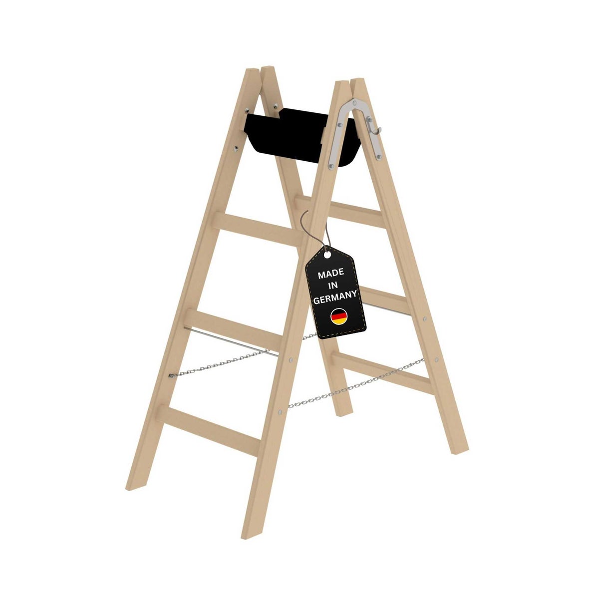 PROREGAL Houten trapladder met 2 x 4 sporten