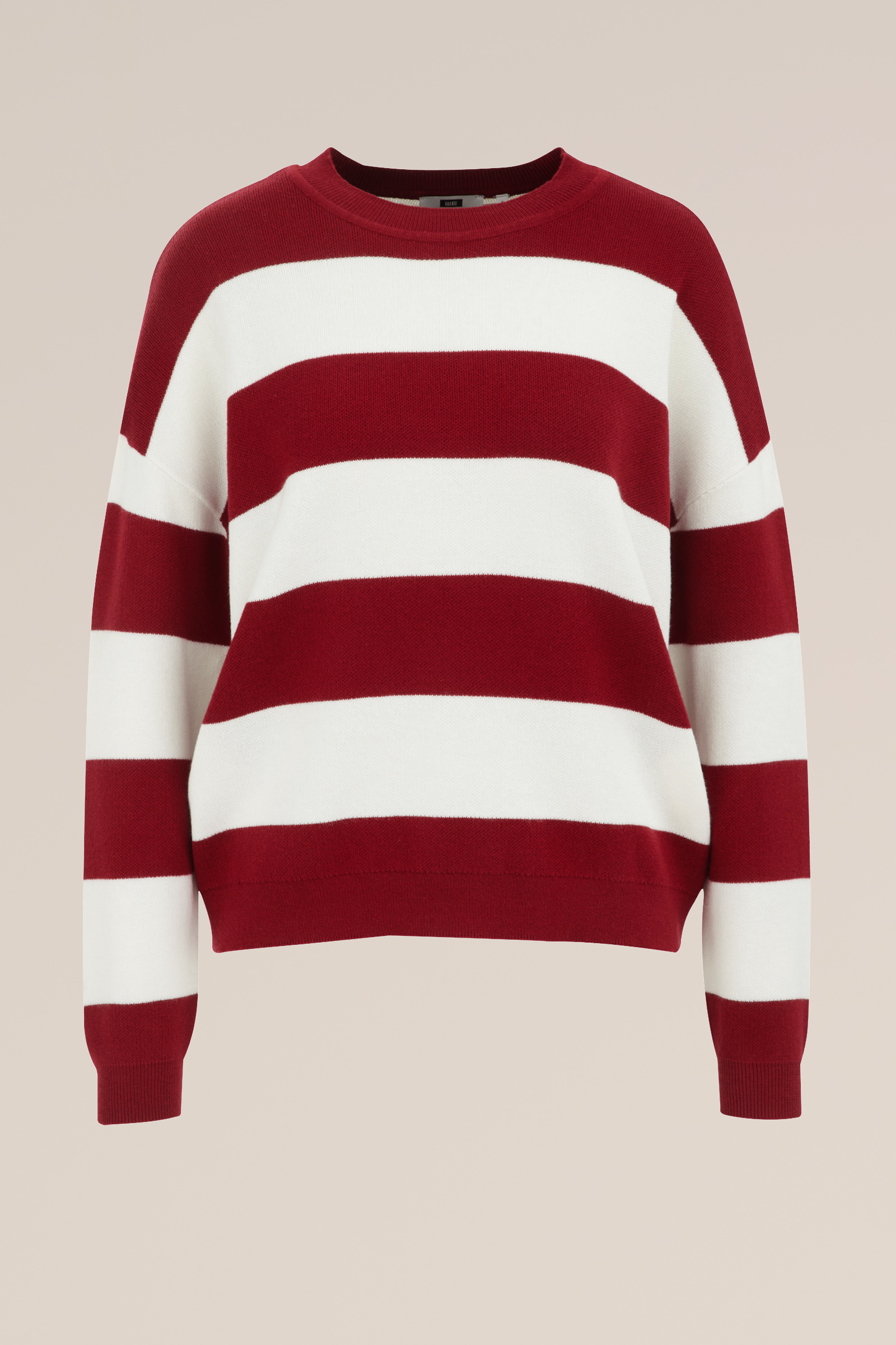 gestreepte trui WE Fashion Donkerrood