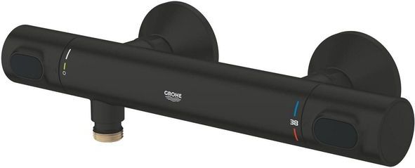 Grohe - Precision Flow - Thermostatische Douchemengkraan - Mat Zwart - Opbouw