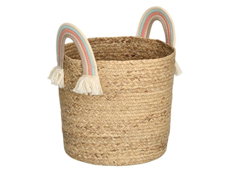 Zeller Present Spielzeugkorb Rainbow Natur Seegras 35 x 34 Aufbewahrungskorb für Kinderzimmer