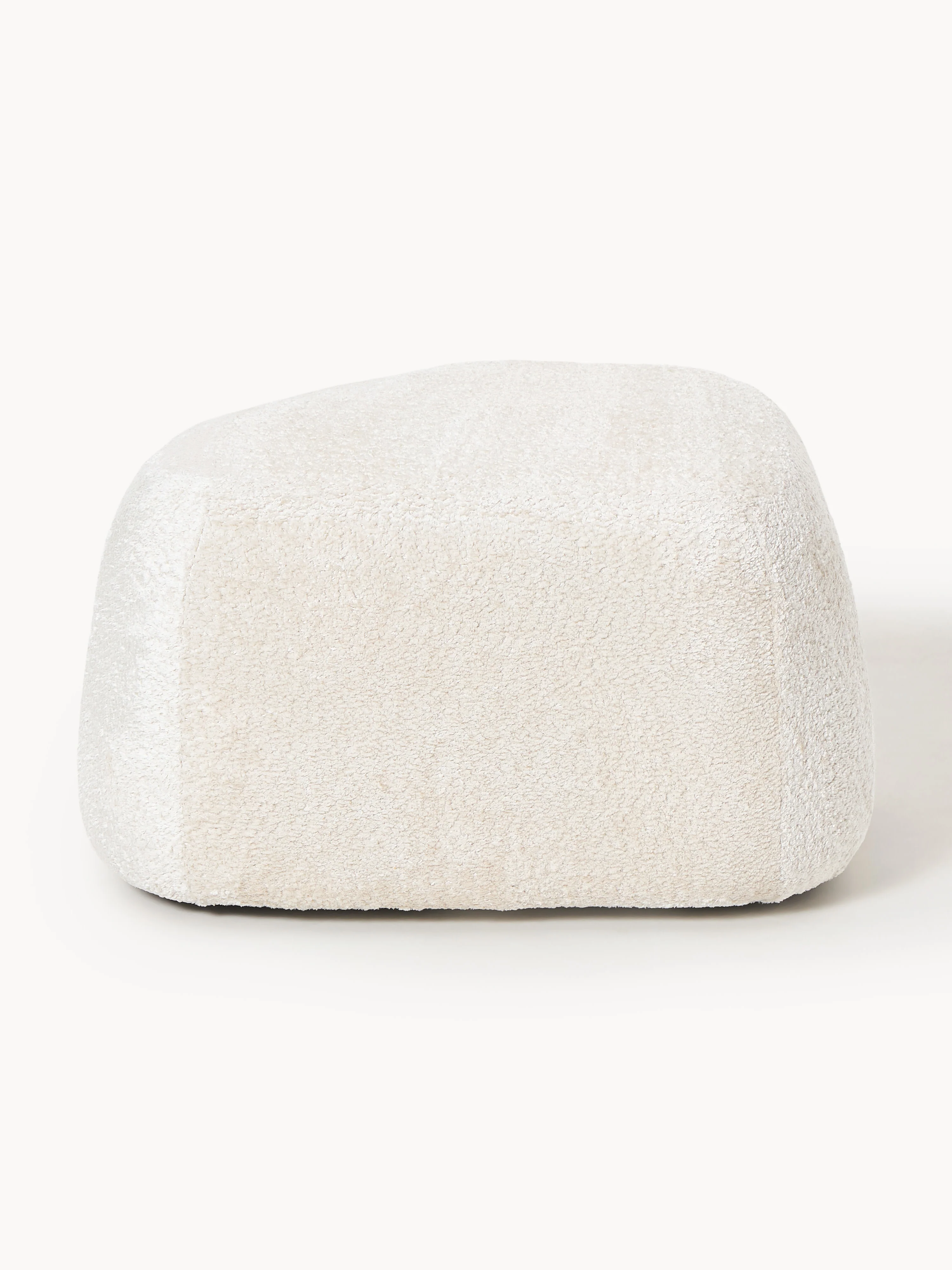 Ovale teddy-bouclé poef Wolke