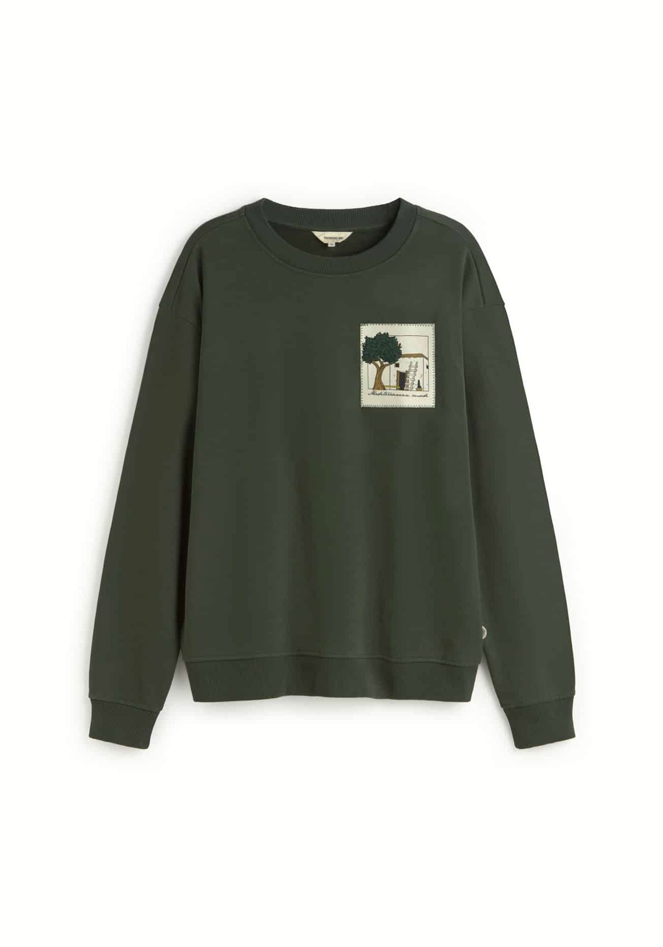 Thinking Mu Sweatshirt Leon House Bottle Green