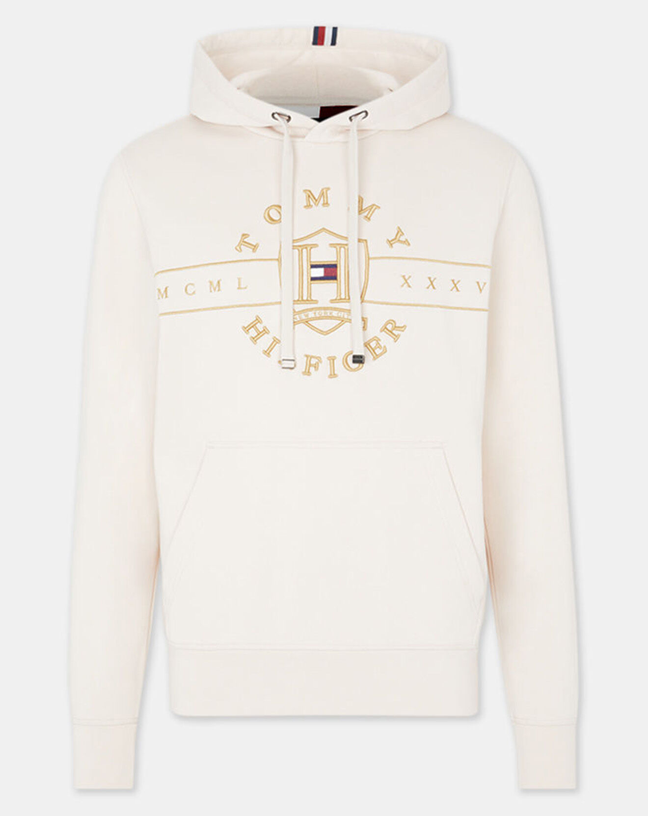 Tommy Hilfiger Sweat à capuche Icon Roundall écru