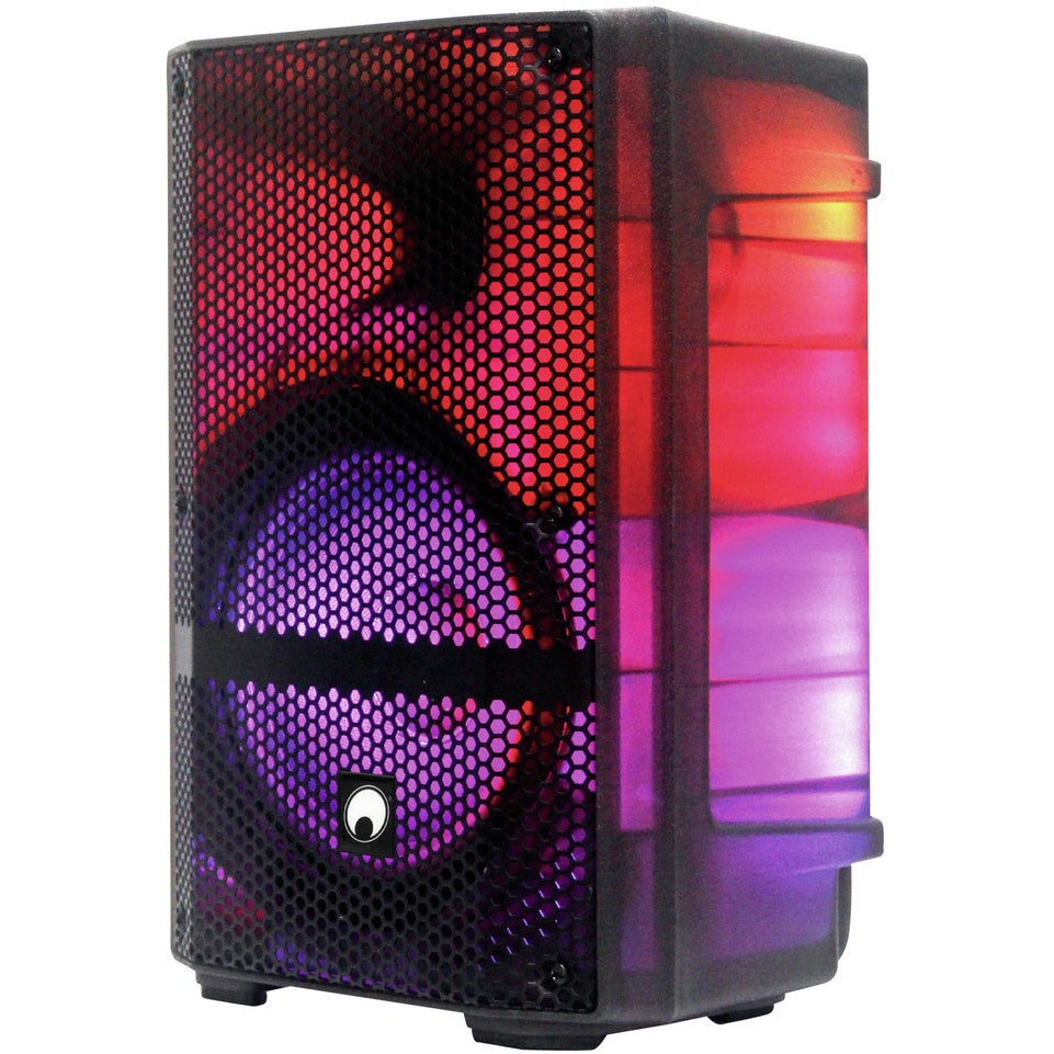 Omnitronic MSE-8+ mobiele party speaker met accu, LED-effecten en microfoon