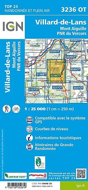 IGN - TOP25 3236OT VILLARD DE LANS 1 25 000