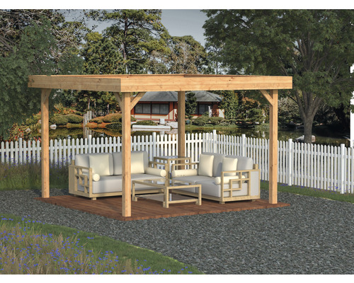Paviljoen Palmako Lucy 12,2 m² 349 x 349 cm dompelgegrond bruin