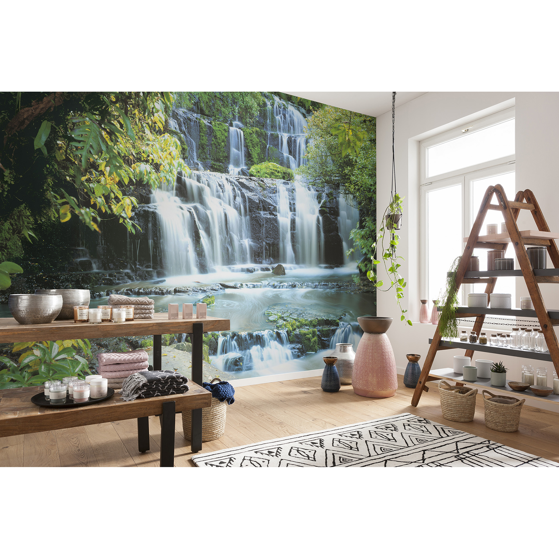 Papier-Fototapete PURA KAUNUI FALLS - bunt - 368x254 cm