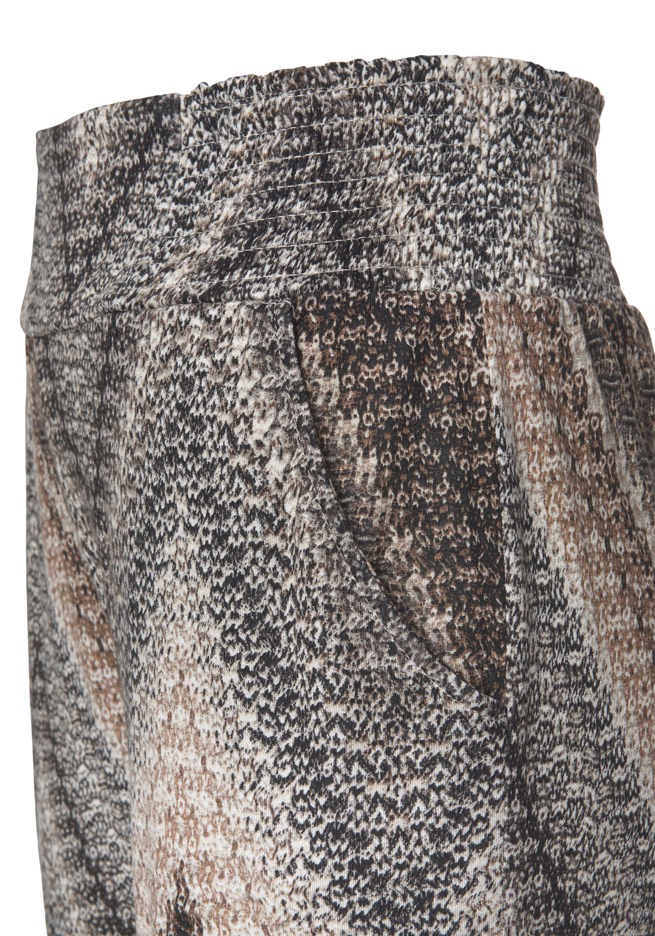 LASCANA Jerseyhose in schwarz-braun-creme bedruckt