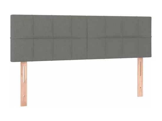 Sommier tapissier et matelas et LED Gris foncé 140x190 cm Tissu