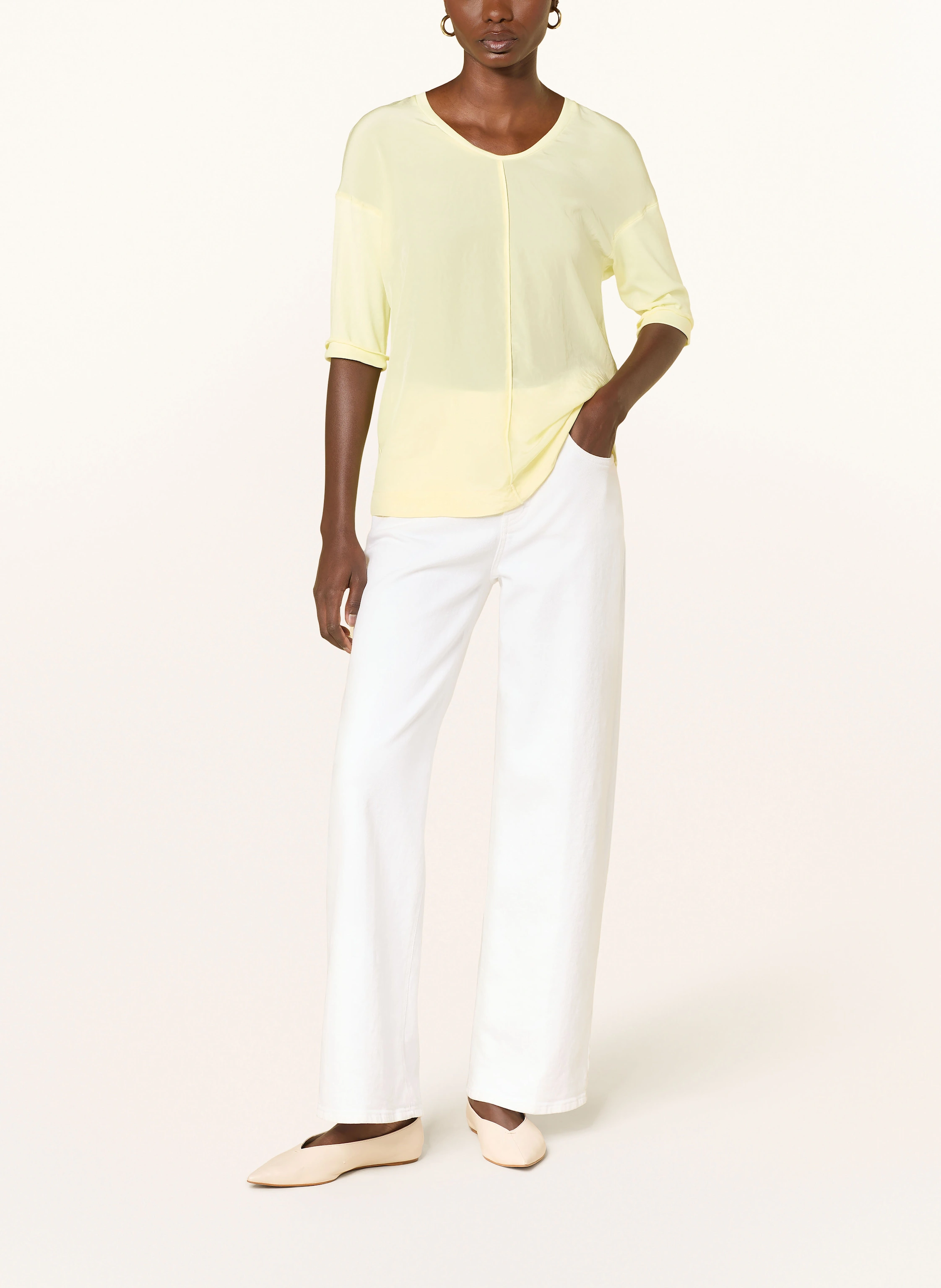 MARC CAIN Blusenshirt im Materialmix mit 3/4-Arm