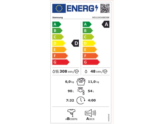 SAMSUNG - Lave linge sechant Frontal WD11DG6B85BK