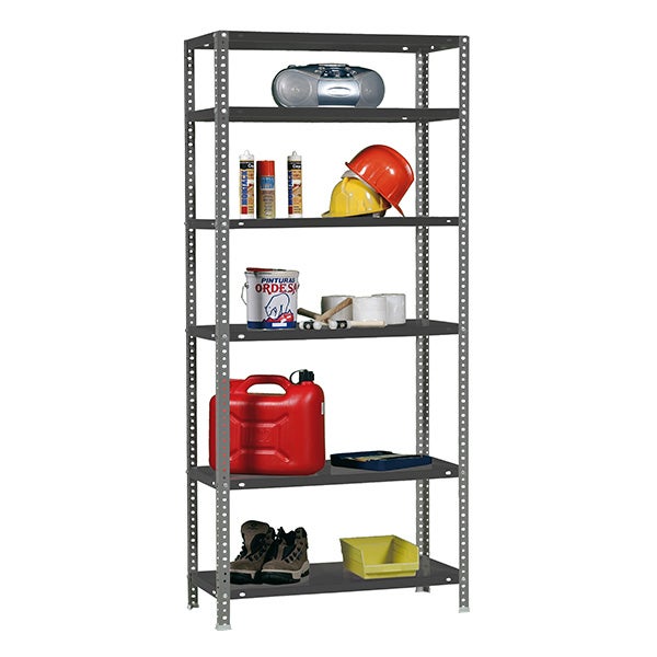 PROREGAL Panda Tall boutloze stellingkast, HxBxD 200 x 80 x 40 cm, 6 legplanken, legplankbelasting 100 kg, antraciet