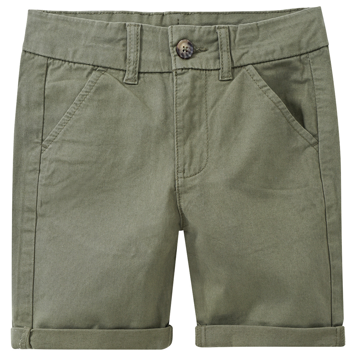 Jonas Nielsen Jungen Bermuda-Shorts in Unifarben oliv