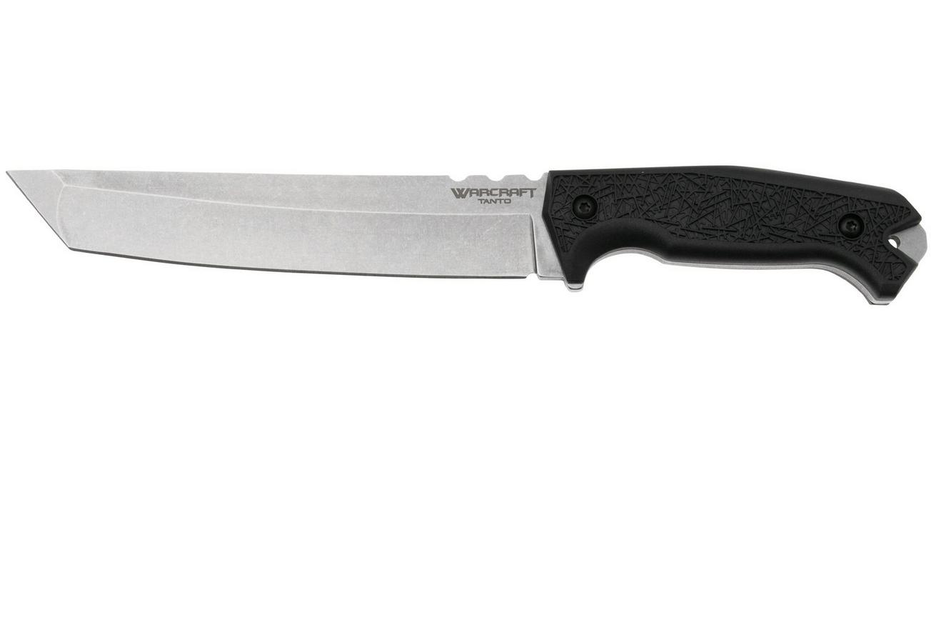 Cold Steel Standard Warcraft Tanto 13SSB, Stonewashed 4034 SS, Black GFN vaststaand mes, Lynn C Thompson design