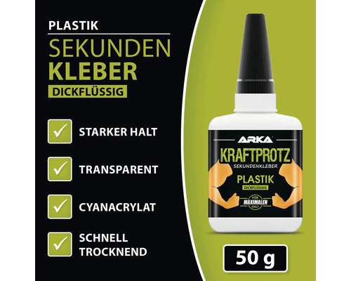 ARKA Kraftprotz Superlijm voor kunststof, dik, 50 g