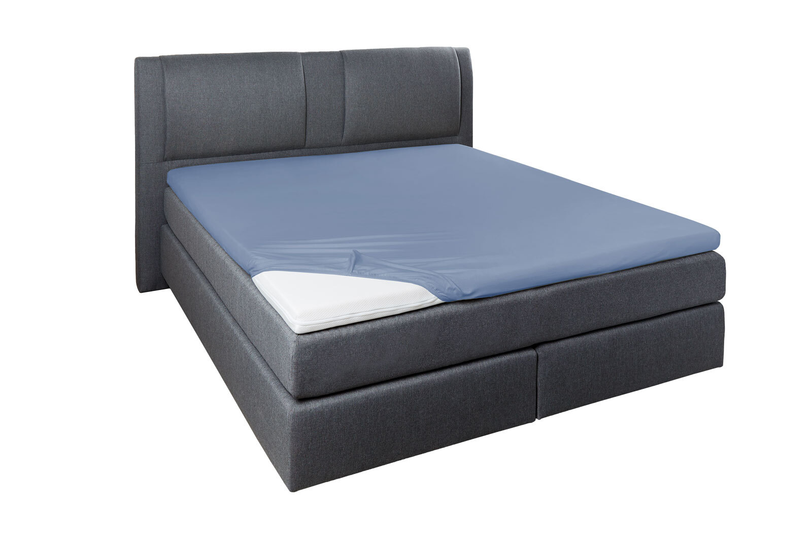 Vario Topper-Spannbetttuch 140/160 x 200/220 cm blau