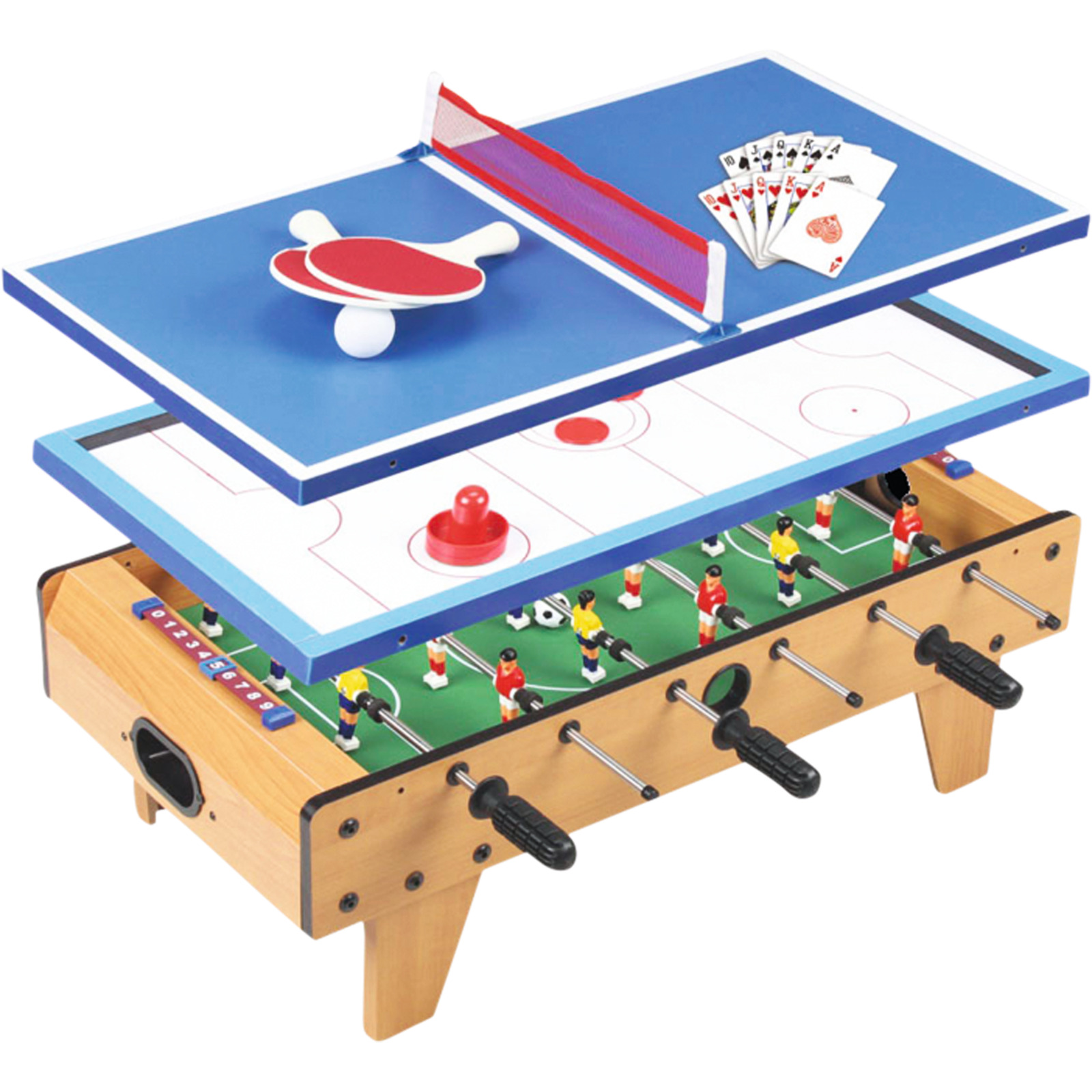 4in1 Fussball-, Hockey-, Pingpong- und Pokertisch