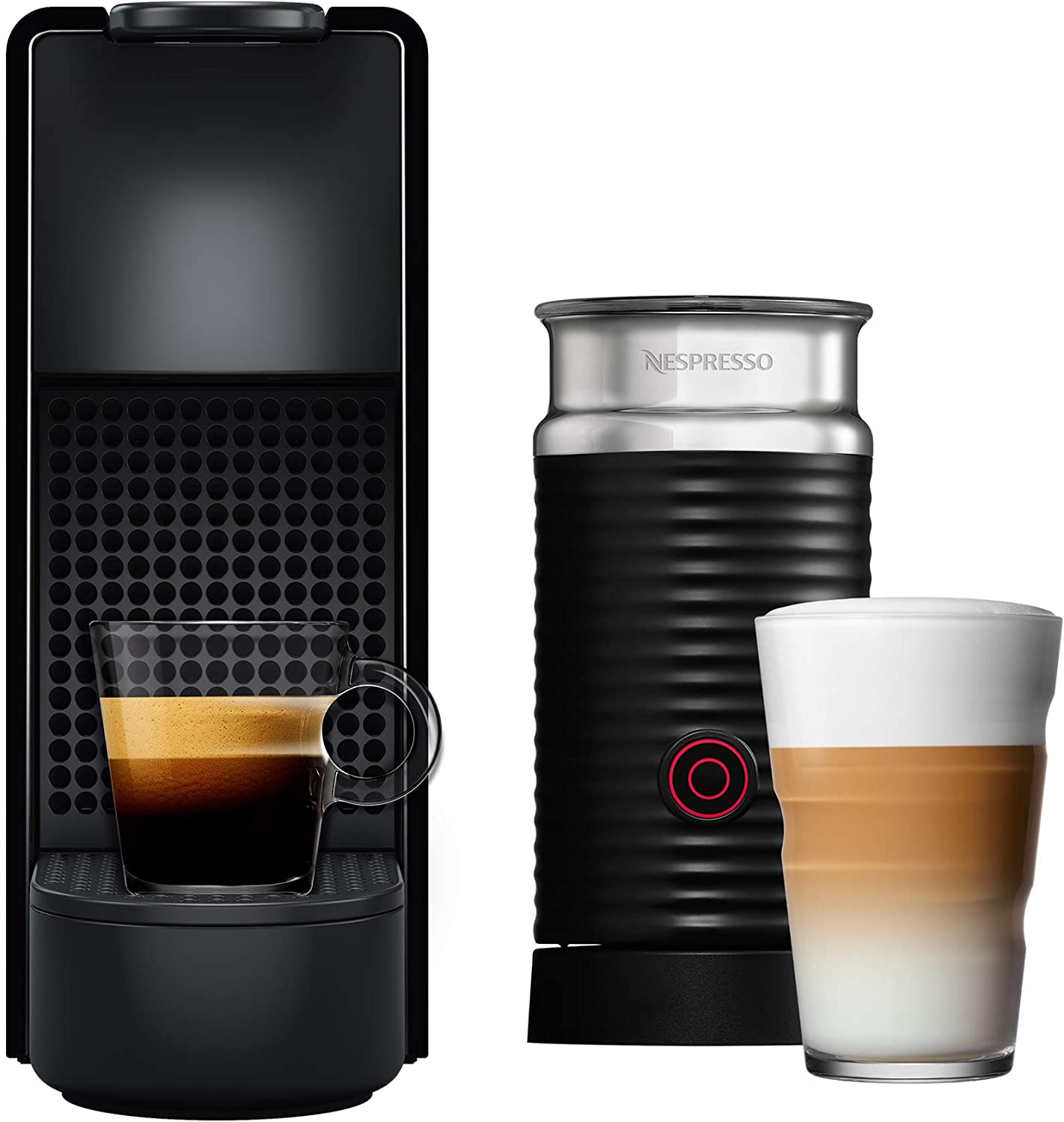 Nespresso Essenza Mini Cafeteira 220V Combo com Aeroccino, M&aacute;quina de caf&eacute; expresso compacta para casa, c&aacute;psula / c&aacute;psula autom&aacute;tica El&eacute;trica (preta)