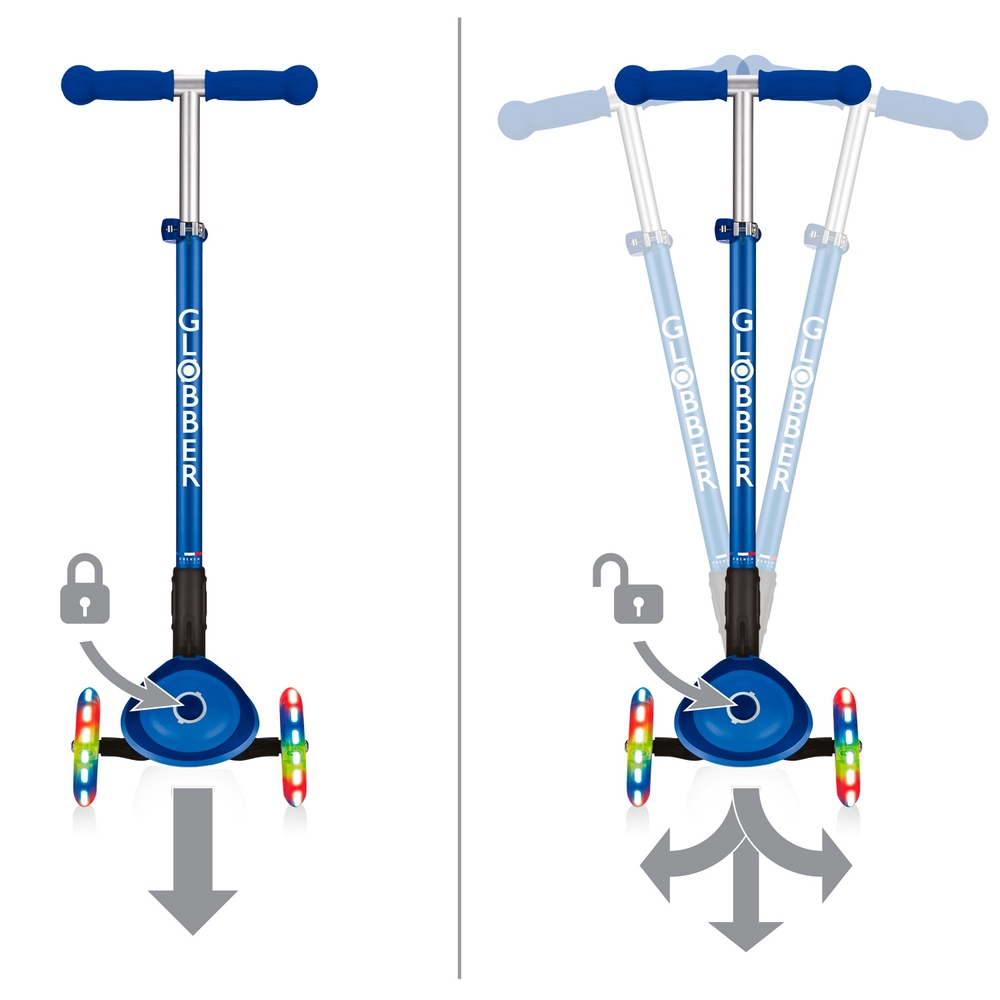 Globber PRIMO Faltbarer Scooter mit Beleuchtung, Marineblau