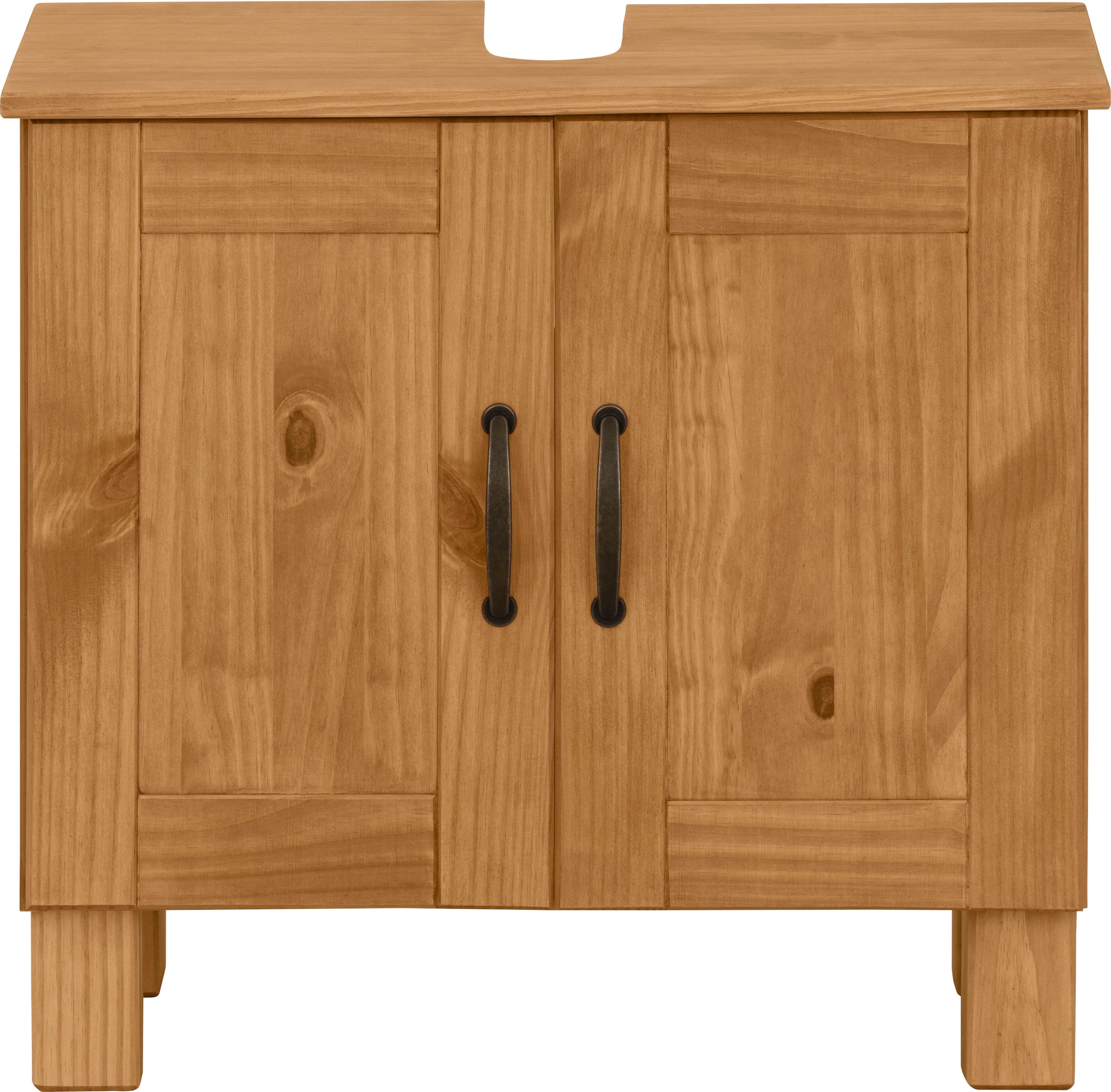 Home affaire Waschbeckenunterschrank »Rodby« FSC®-zertifiziertes Massivholz, Griffe Metall, Breite 60cm, Höhe 55cm