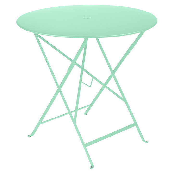 Table de jardin pliante Bistro en acier coloris vert opaline Ø.77 x H.74 cm