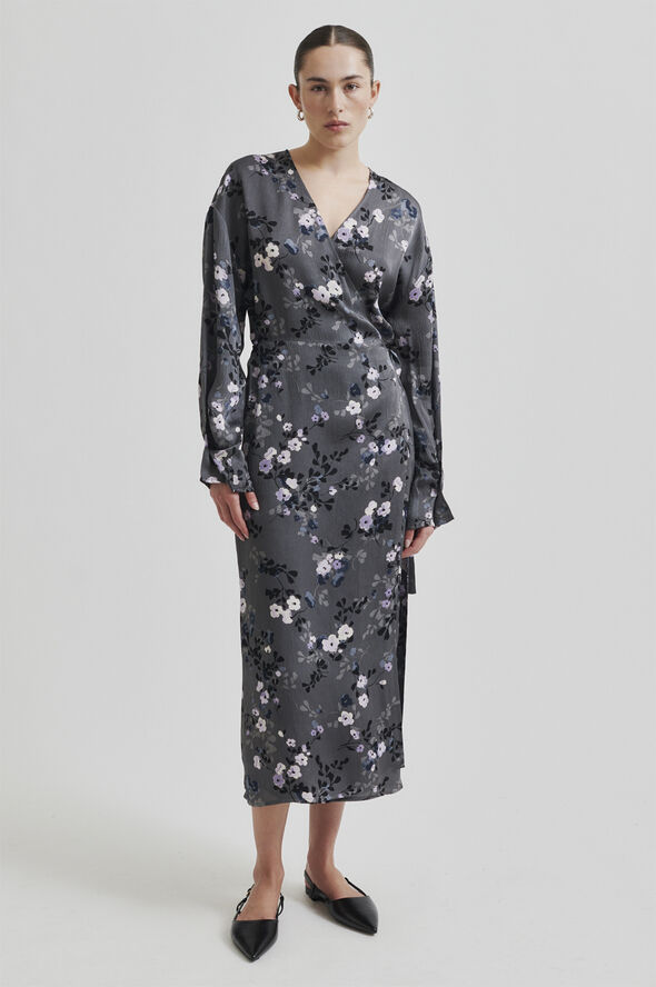 Second Female Florana Wrap Dress Volcanic ash