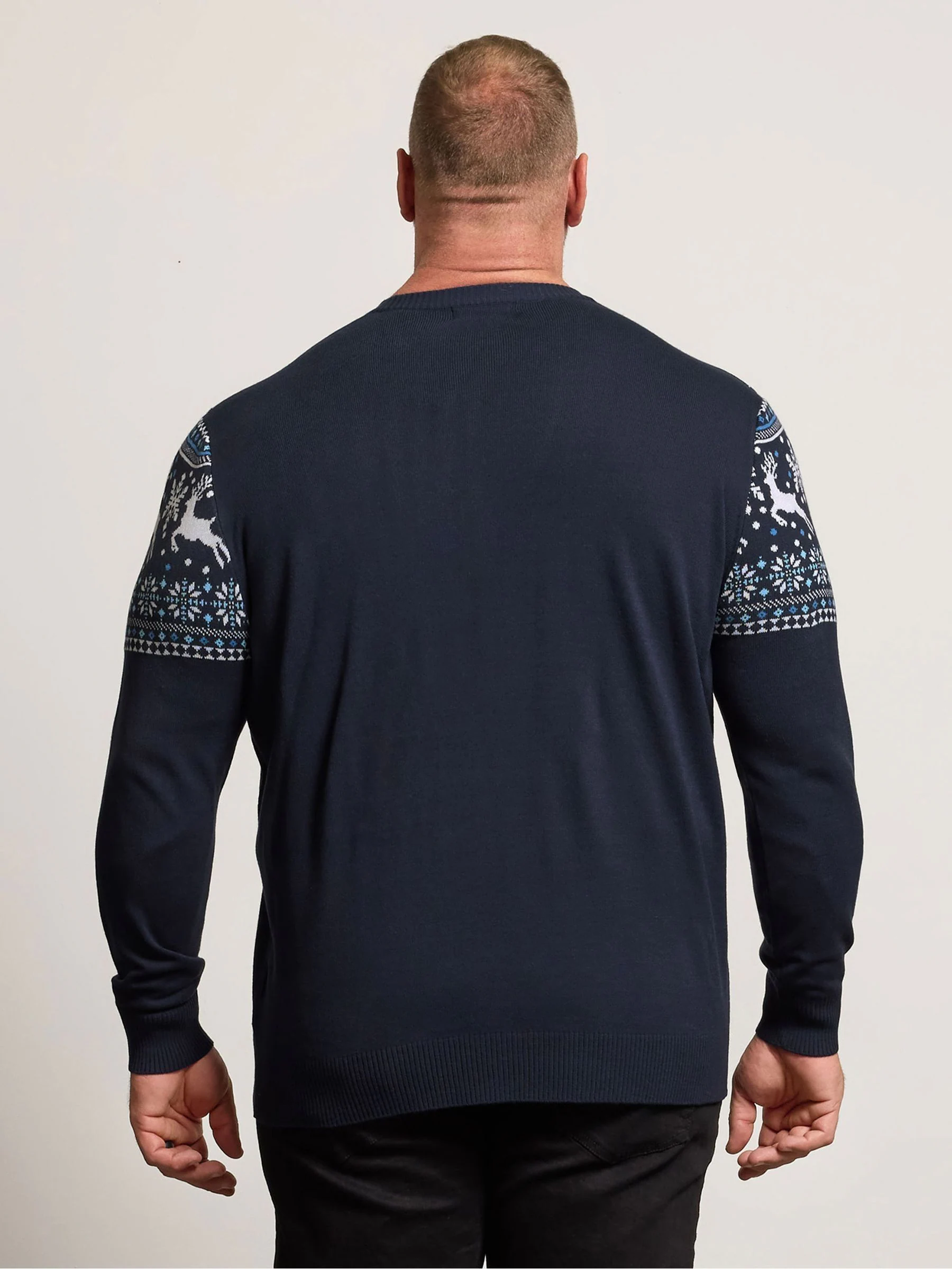 BadRhino Big & Tall Fairisle-trui met ronde hals
