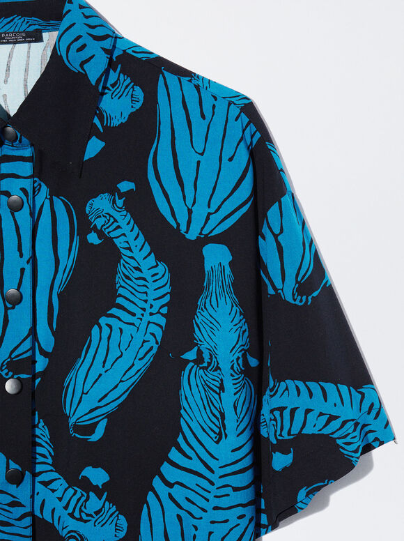 Camisa com estampa de zebra - Multicor