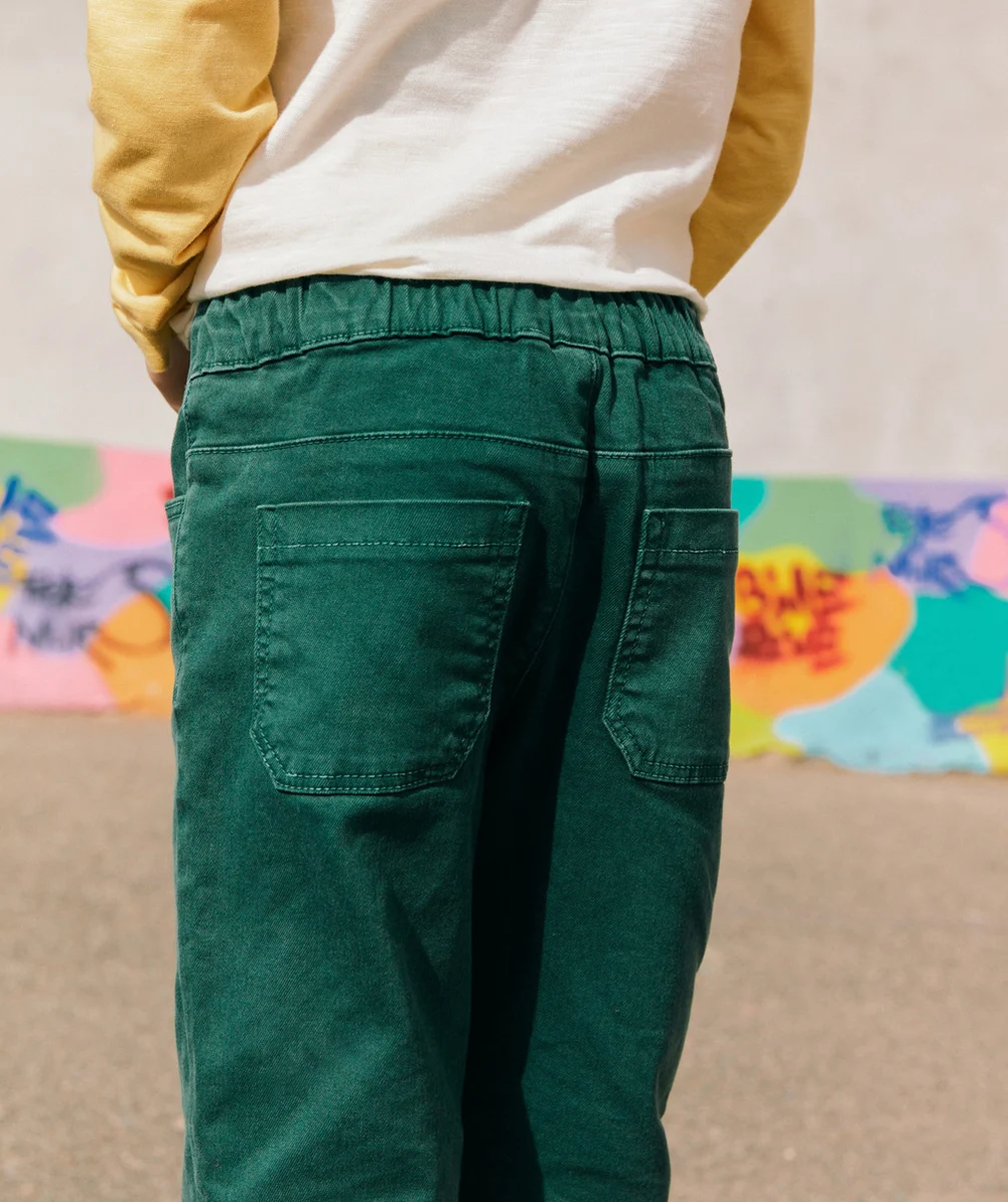 PANTALON RELAXED GARÇON EN VISCOSE RESPONSABLE VERT
