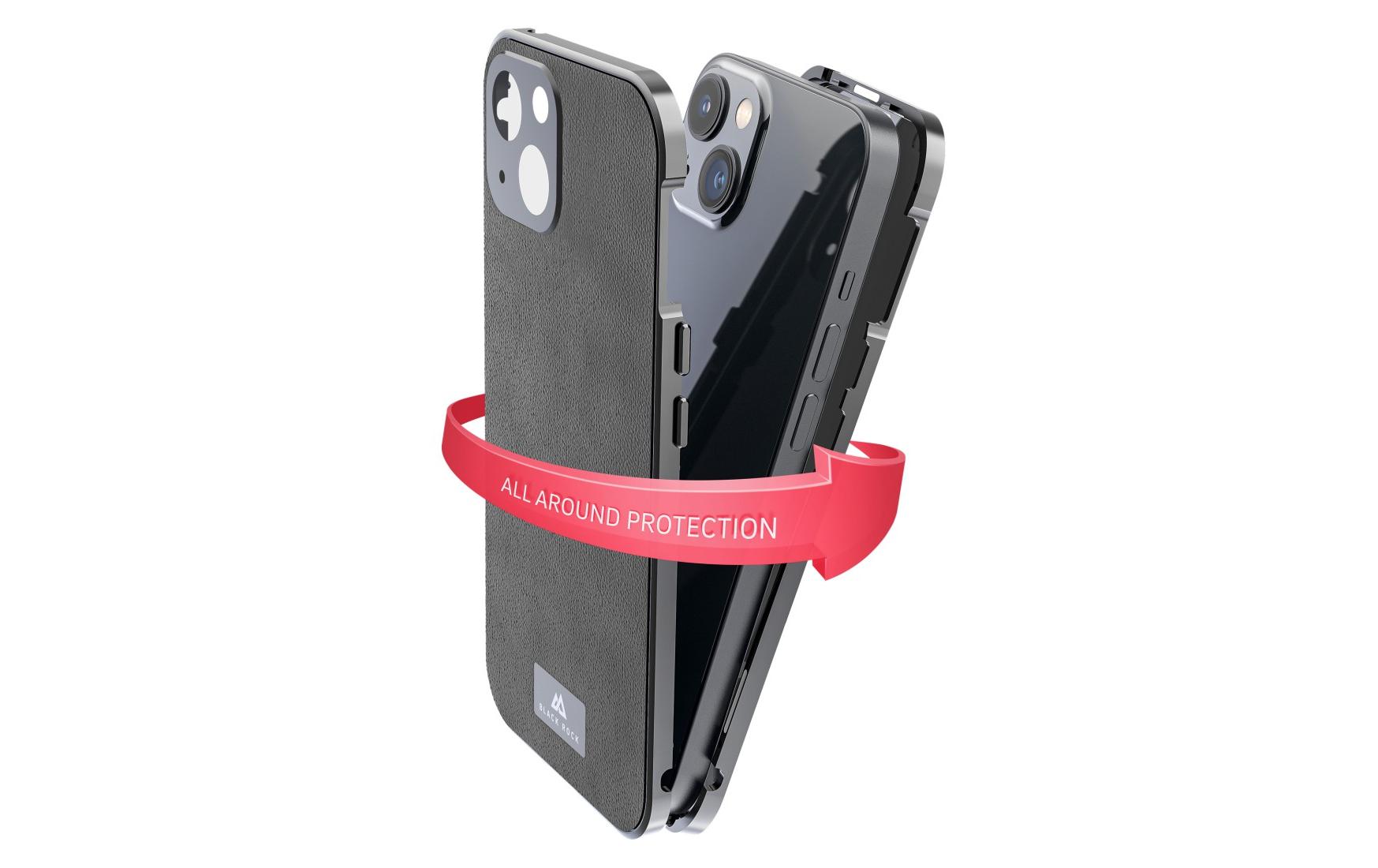 Back Cover 360° Glass iPhone 14 , Premium LeatherCover «360° Glass» für Apple iPhone 14, Premium Leather, Schwarz