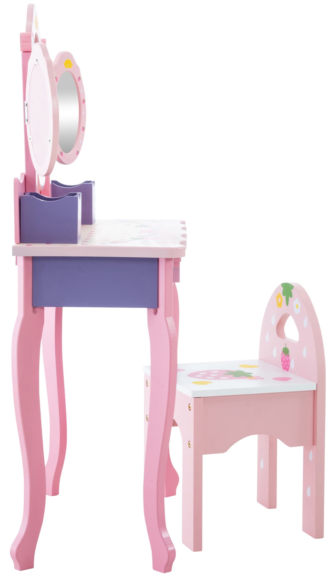 CLP Kinder Schminktisch Emilia I Frisiertisch mit Hocker I Schminkkommode mit Spiegel