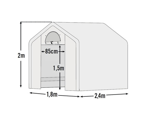ShelterLogic foliekas inclusief stormankers, plank 180 x 240 cm wit