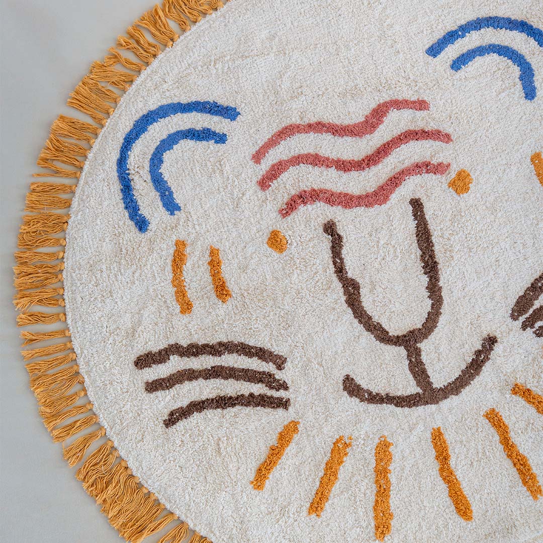 tapis petit vloerkleed lion leo - 100x100 cm