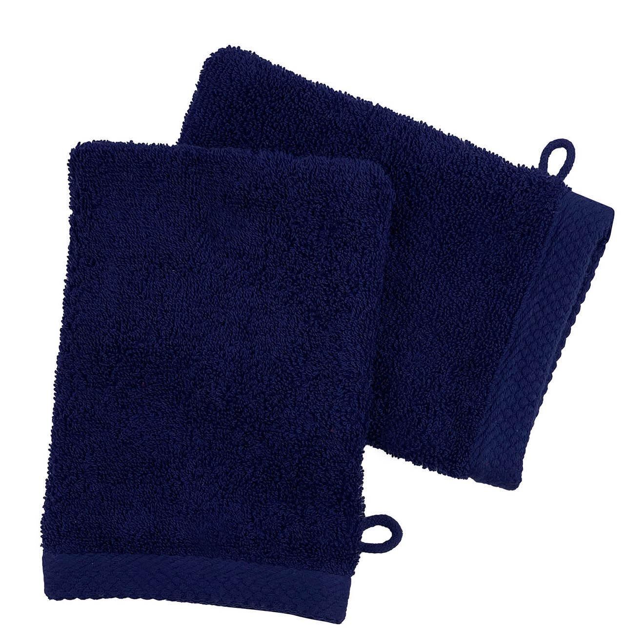Soft by Perle de Coton 2 Gants de toilette navy - 16x21 cm