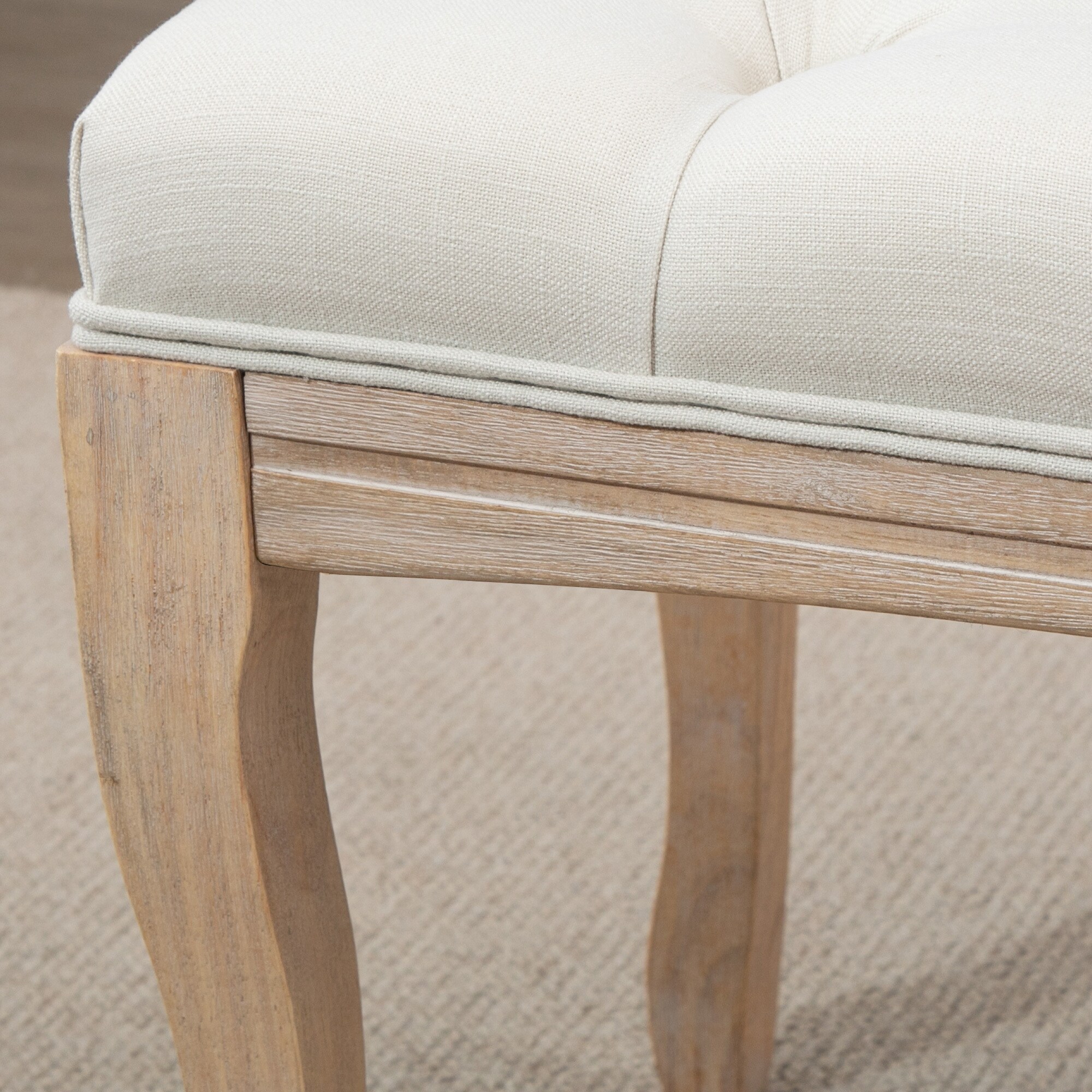 HOMCOM Polsterbank mit getufteten Design beige 110B x 38T x 49H cm