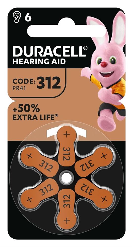 DURACELL Batterie EasyTab 312 Zinc Air D6 1.4V Blist 6 Stk