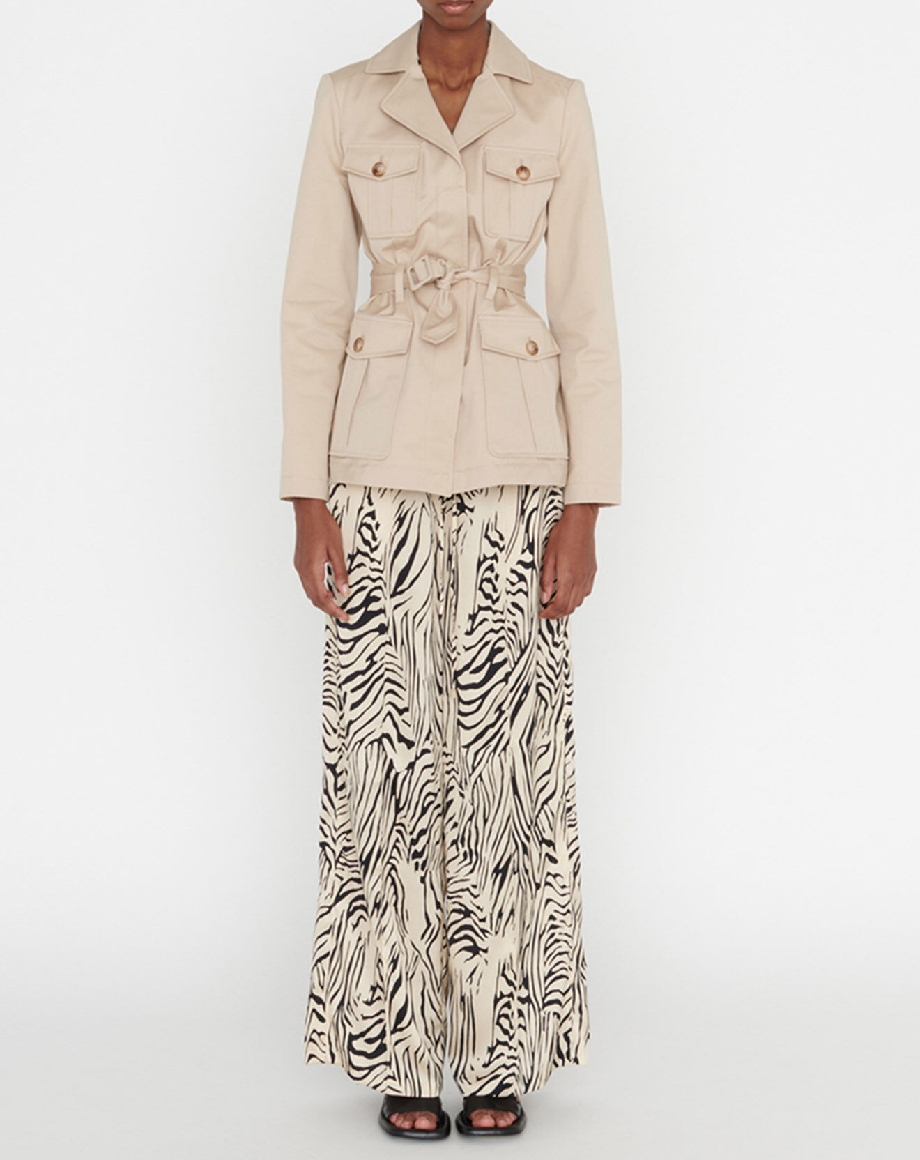Zapa Trench-coat court en Gabardine Vania beige