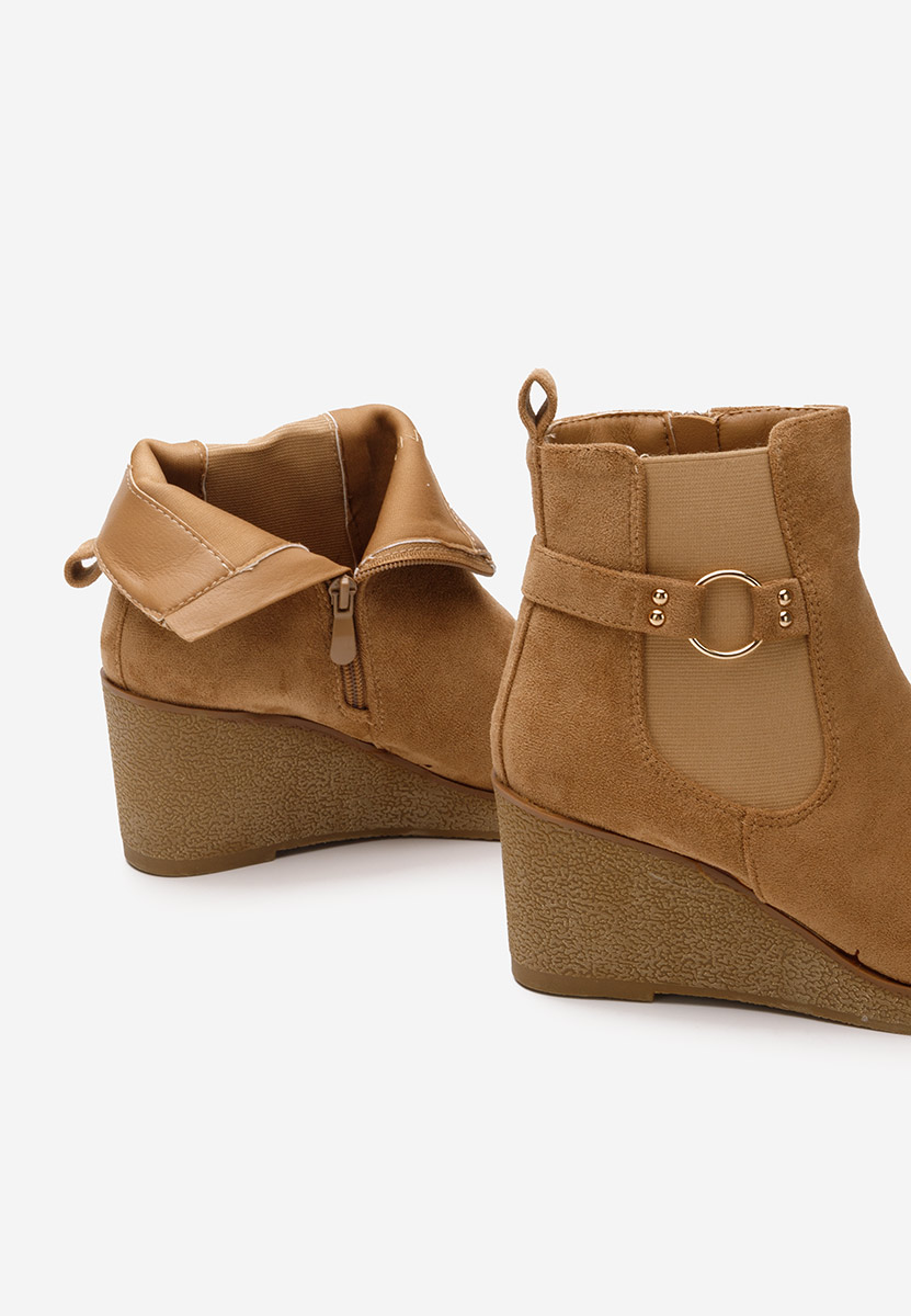 Bottines compensées chameau Larimar