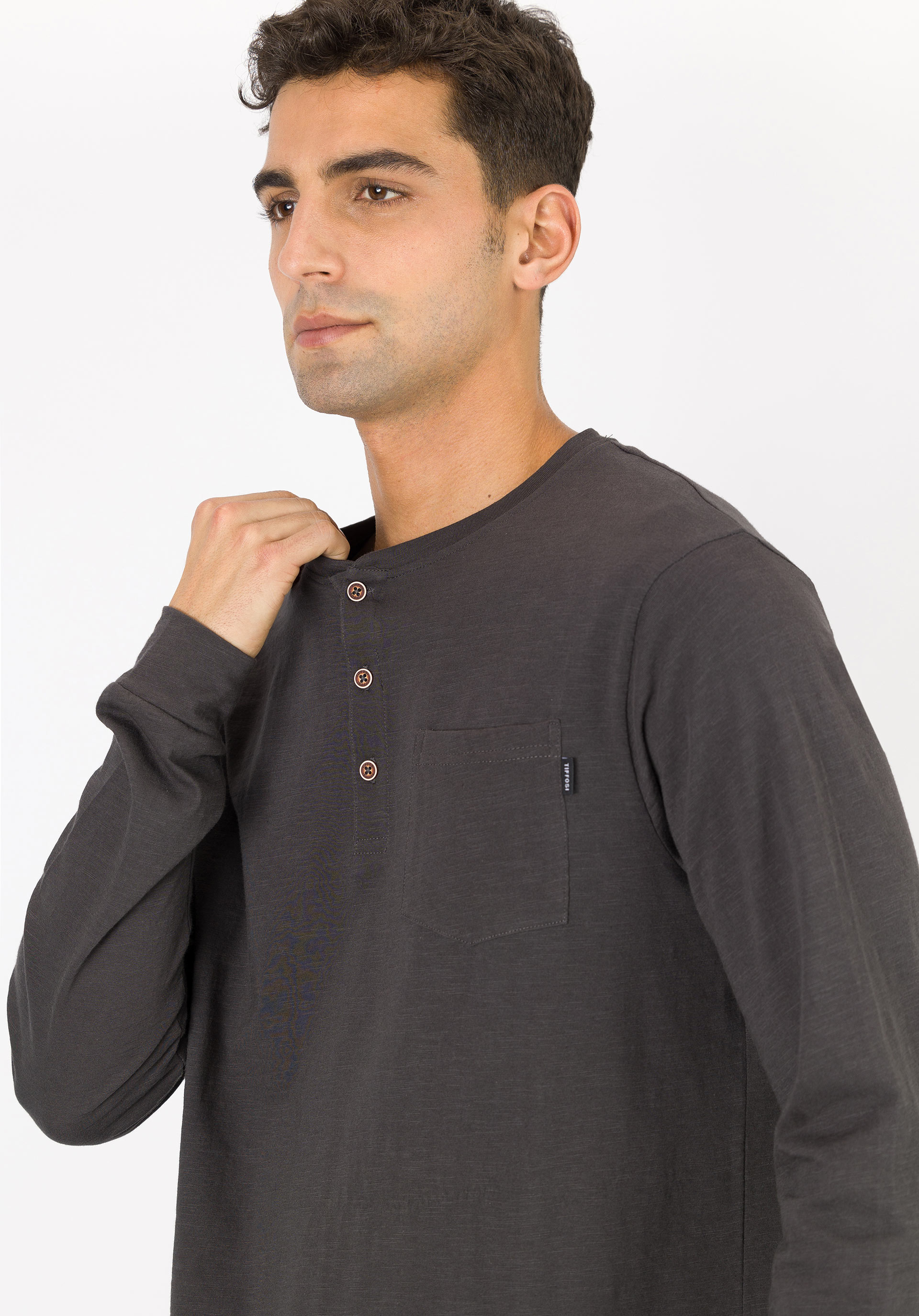 T-shirt Manga Comprida Cinza escuro
