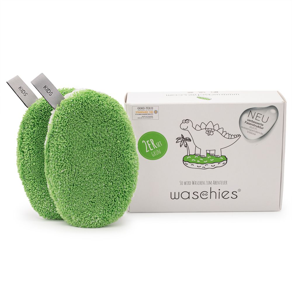 waschies supersofte Waschpads für Babys & Kinder Grün 2er Set
