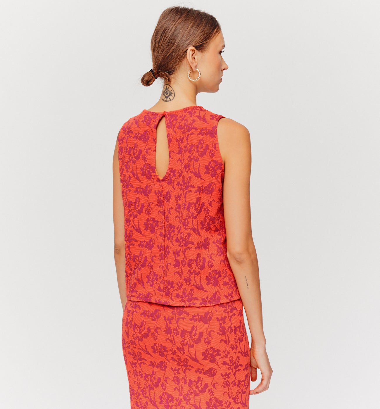 Débardeur en jersey jacquard - Imprimé rose