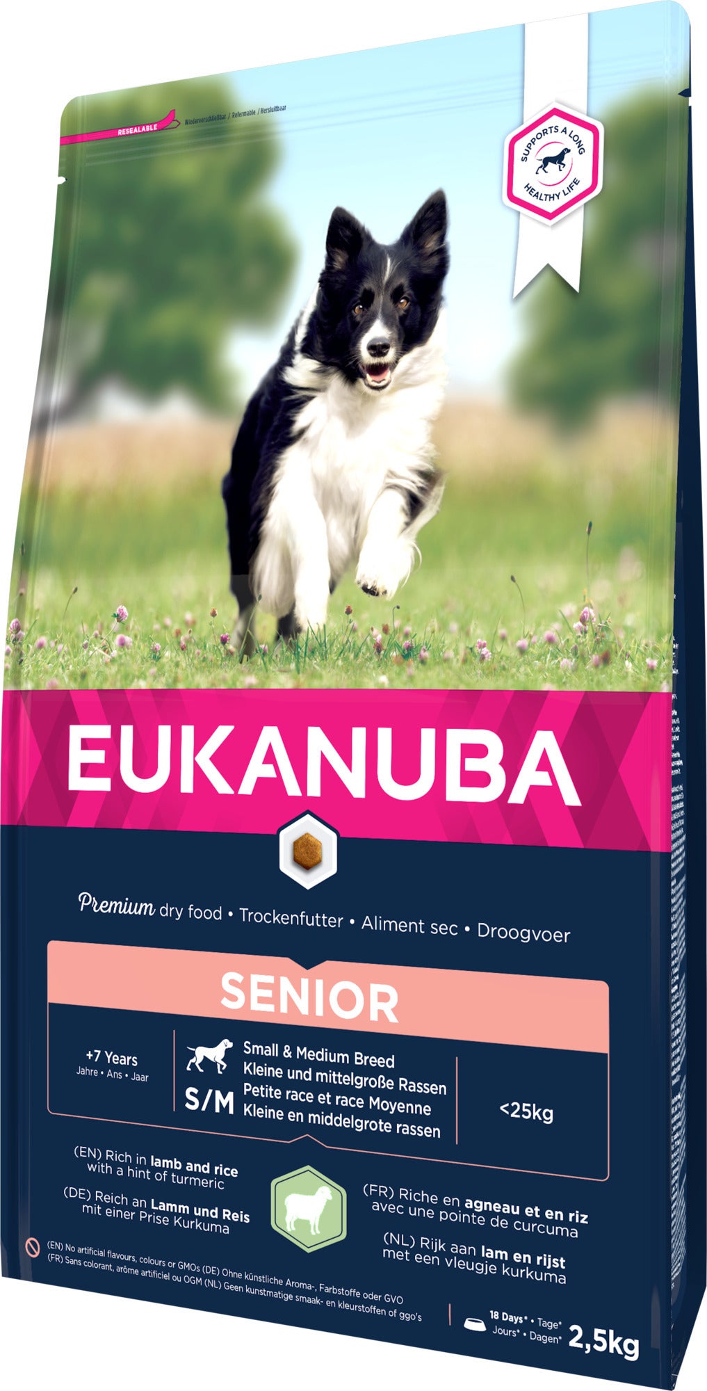 Eukanuba hondenvoer senior klein/middel lam en rijst 2,5 kg